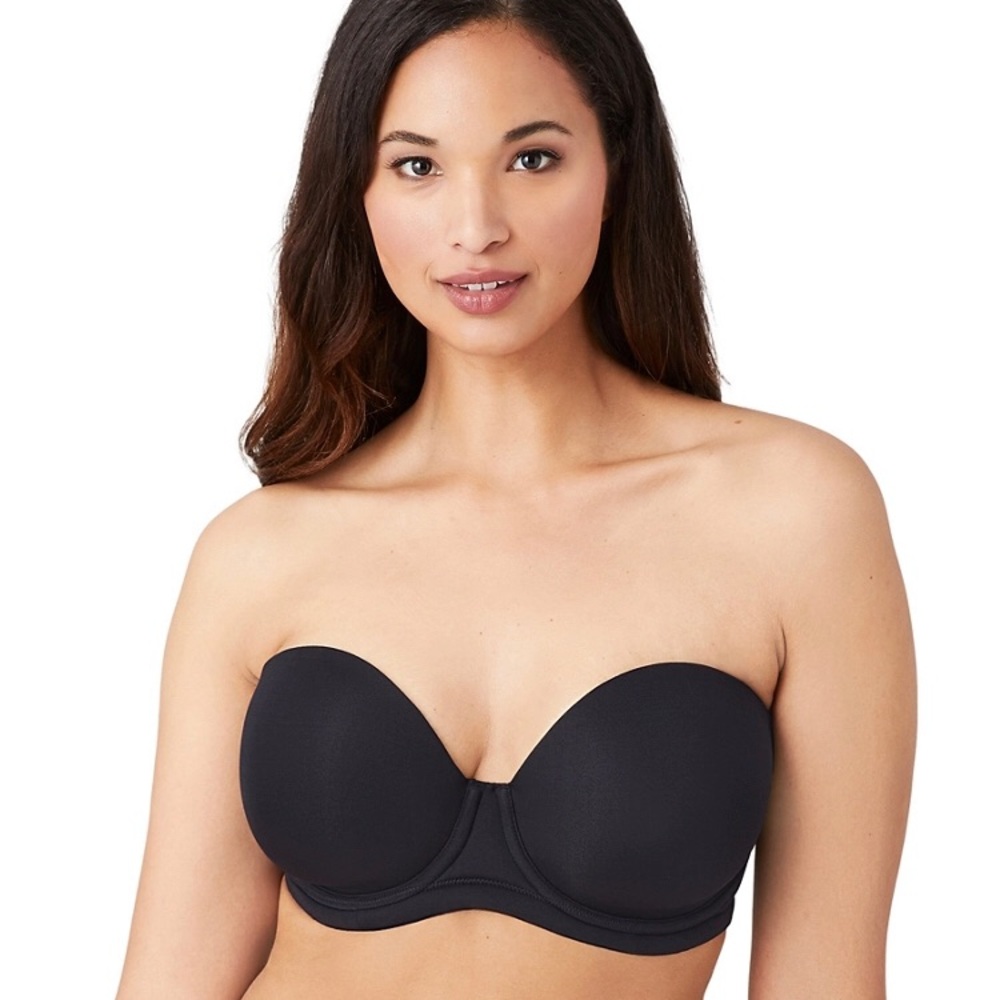 Wacoal Red Carpet Strapless Underwire Black Bra Full Coverage Foam Cups SZ 32DDD